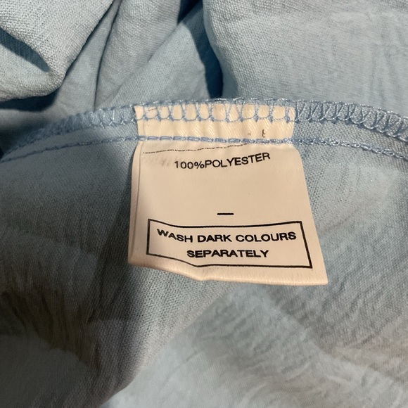 NWT Ofeefan Baby blue puff sleeves square neck tie in back with zipper medium - Picture 8 of 8